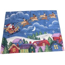 Vintage JC Penney Christmas Santa reindeer pillow case