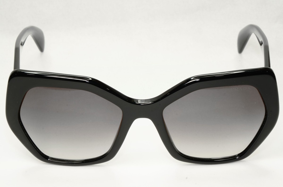 Prada Sunglasses Hexagon Black Grey Gradient Square PR16RS SPR 16R