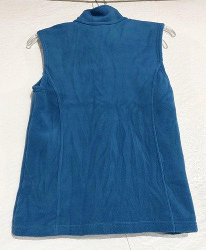 LL Bean Vest Womens Small Bright Blue Lycra Fleece Outdoors Full Zip Casual - Picture 2 of 11