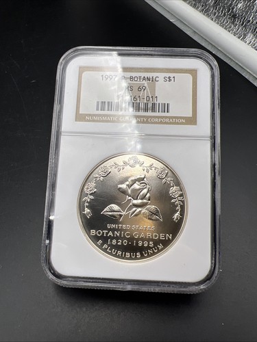 1997 P Botanical Commemorative Silver Dollar Coin NGC MS69 Gem BU UNC #011 - Picture 5 of 8