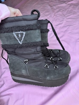Volatile Luna Platform Boots Women s Size 8 Alt Emo Mall Goth Leather Suede 