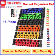 Socket Organizer Set 18-piece For Tool Box Drawer Socket Holder Clip Rail Trays