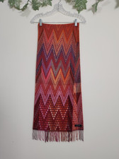 Cashmink Multicolor Made in Germany Boho Rectangle Scarf with Fringe