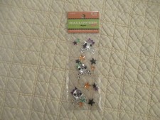 Halloween Crafts Skull  Cross Bones w/Bow Gemstones Stickers 16 pc New/Sealed