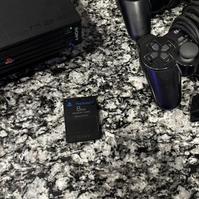 Playstation 2 PS2 Fat Black Game Console Bundle with 2 Controller + Extra