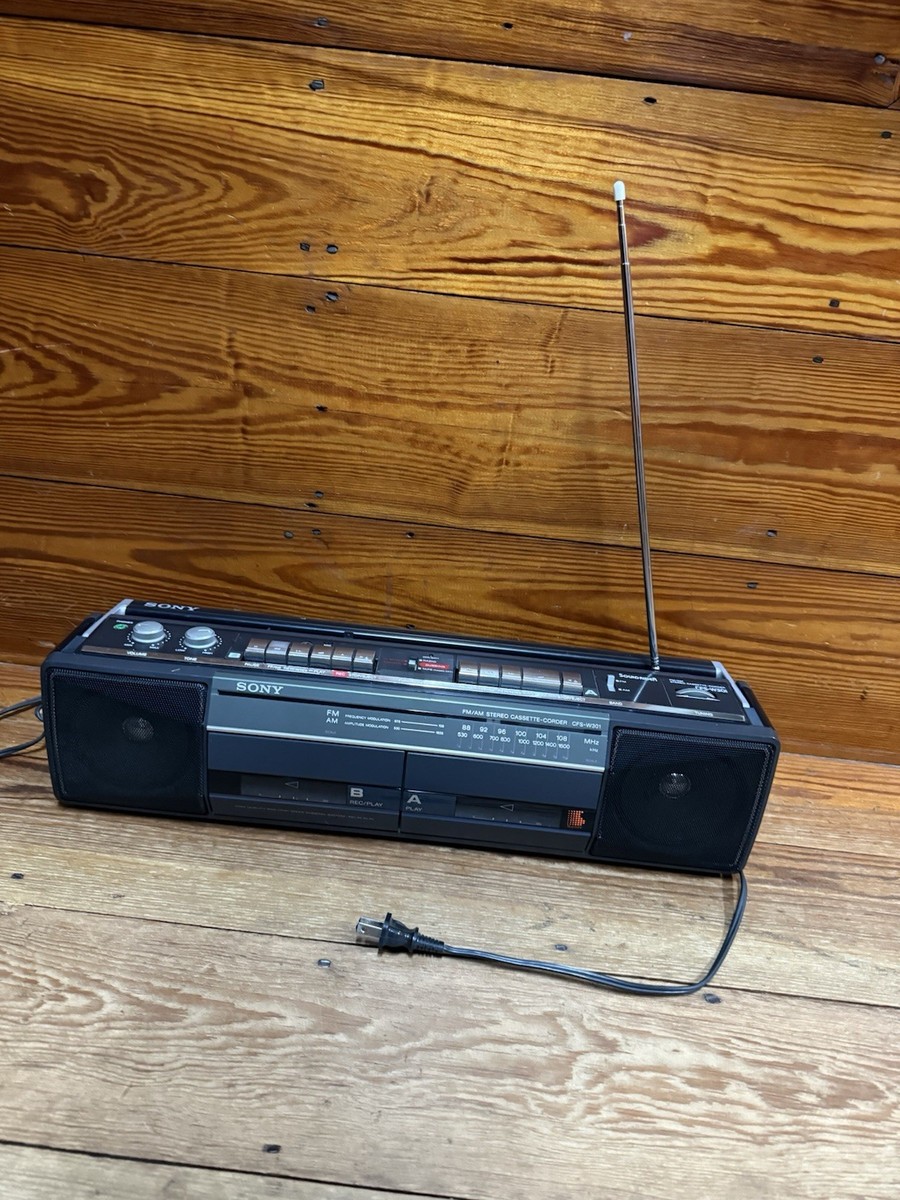 ラジオ・コンポ SONY TV/FM/AM CASSETTE-CORDER CFS-W301 Sony CFS-W301 FM/AM Stereo Dual 2-Cassette Radio Boombox/ Tested