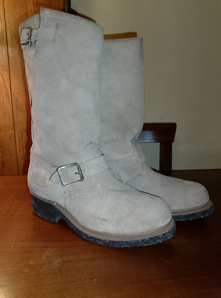 ORIGINAL VINTAGE EARLY 90's WALKER ENGINEER BOOTS Size 7 - Immagine 2 di 4