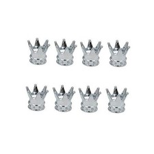 8Pcs Chrome Crown Car Auto Tire Air Valve Stem Cover Caps Wheel Rims
