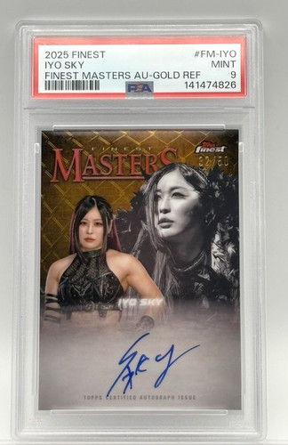 IYO SKY - 2025 WWE TOPPS FINEST MASTERS GOLD AUTOGRAPH #32/50 - PSA 9 MINT