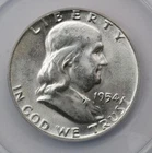 1954 Franklin Half Dollar ANACS MS64FBL