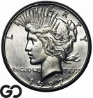1927-S Peace Dollar, Frosty Choice AU++/Unc