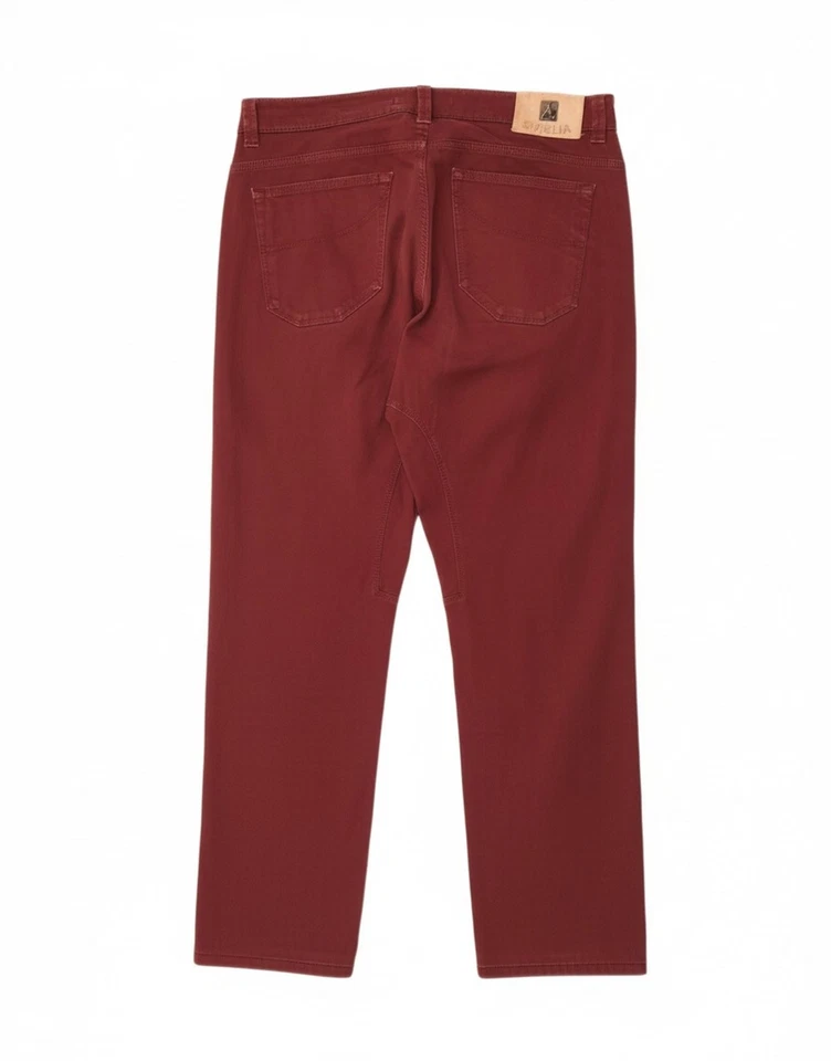 Pantalones de mezclilla rectos SIVIGLIA para hombre W38 L31 algodón borgoña AC01 Foto 2 de 4