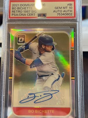 MLBカード　bo bichette auto 2021 Donruss Optic Bo Bichette Retro 1987 Auto B1 Psa 10 GEM MINT