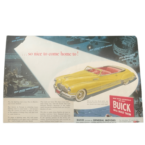 Pubblicità pubblicitaria Buick Nice to Come Home to Ad vintage 1945 - Foto 4 di 4