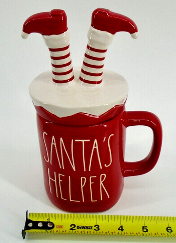 Taza de café Rae Dunn Santa's Helper Elf Topper roja - Imagen 9 de 9