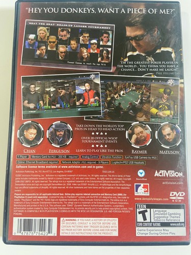 World Series of Poker 2008 Battle for the Bracelets Sony PlayStation 2 CIB - Imagen 2 de 3
