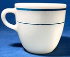 VINTAGE PYREX TABLEWARE TURQUOISE STRIPED MUG