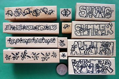 BUSY BUGS OF THE SEASON -  Your Choice -  Wood Mounted Rubber Stamp