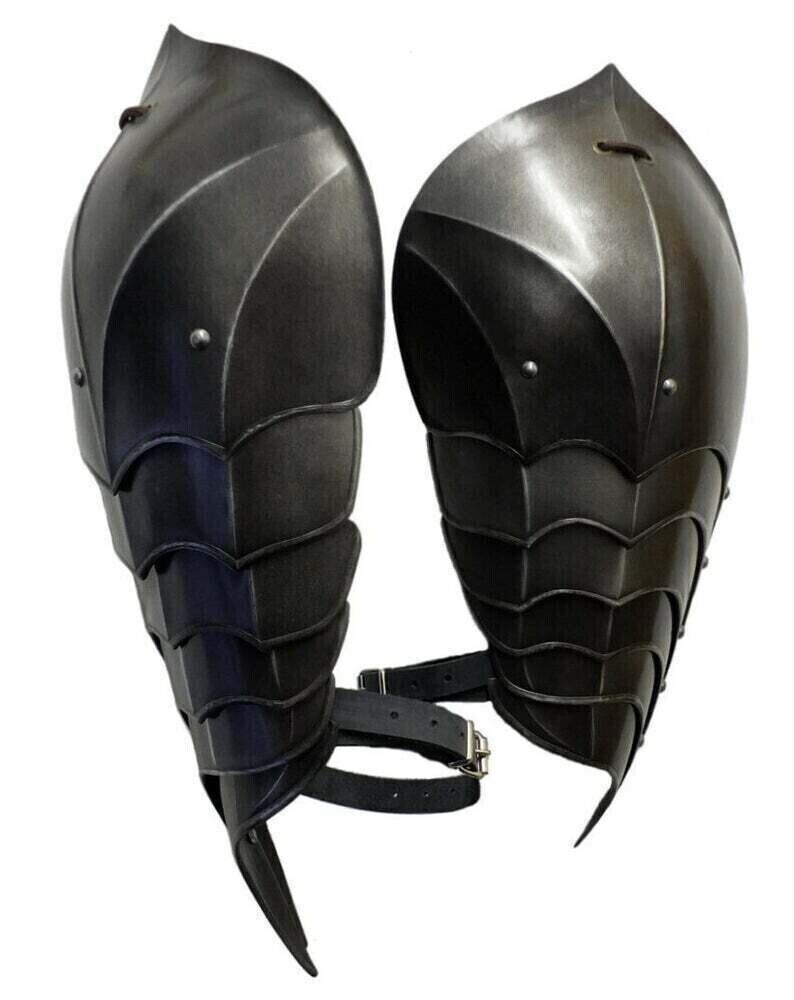 Paire D'épaulières D'armure Médiévale - Acier - Gothique Sombre - LARP - Reproduction