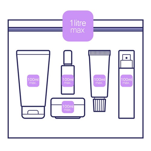 6 x Clear AIRPORT SECURITY LIQUID BAGS Plastic Seal HOLIDAY Travel HAND