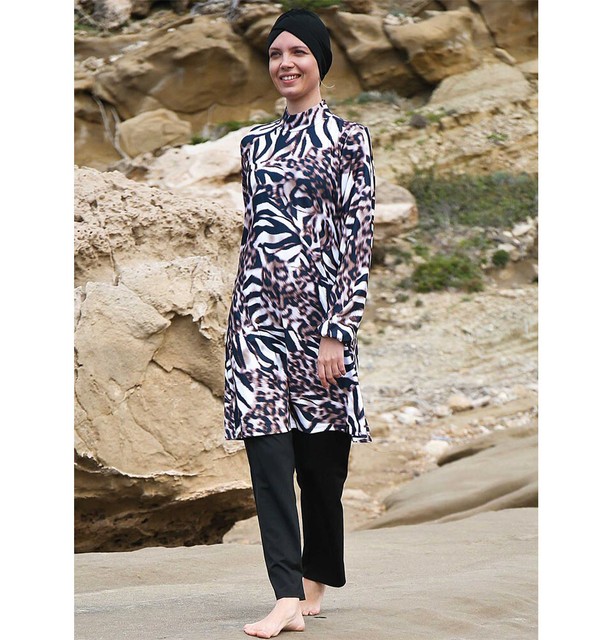 black modest swimwear