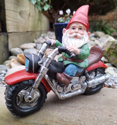 Gartenzwerg Motorrad Opa Biker 21cm Neuheit Geschenk W6B VATERTAG