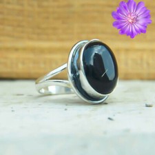 black Onyx Gemstone 925 Sterling Silver Ring Handmade Jewelry Ring For her