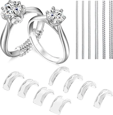 Ring Sizers for Loose Rings, 14 Pack Invisible Ring Size Adjuster Silicone, Ring