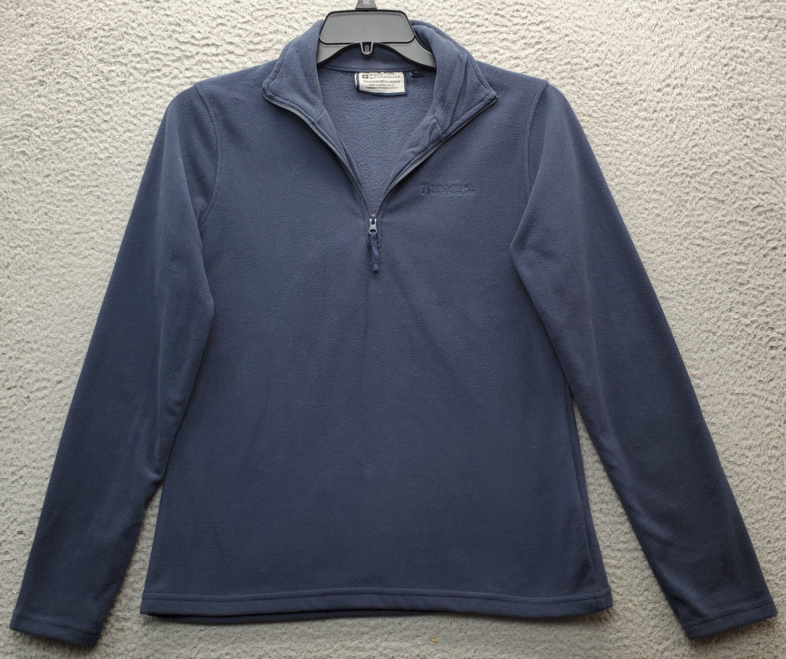 Felpa Mountain Wareho donna media blu navy pile quarto zip logo pony