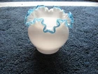 Fenton-Aqua Crest-Ruffled Vase-5" tall-top 6" diam