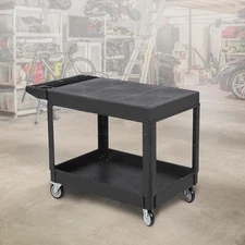 Utility Service Cart Flat top, 550 LBS Heavy Duty Plastic Rolling Utility Cart