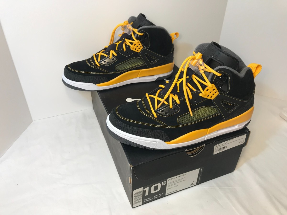 🔥NIKE AIR JORDAN SPIZIKE 315371-030 BLACK UNIVERSITY GOLD MEN'S