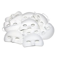 5-20x Half Masks for Kids DIY White Craft Masks to Decorate Mask Making Doodle