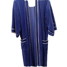 Christian Dior Navy Blue Robe, Stripes. One size.