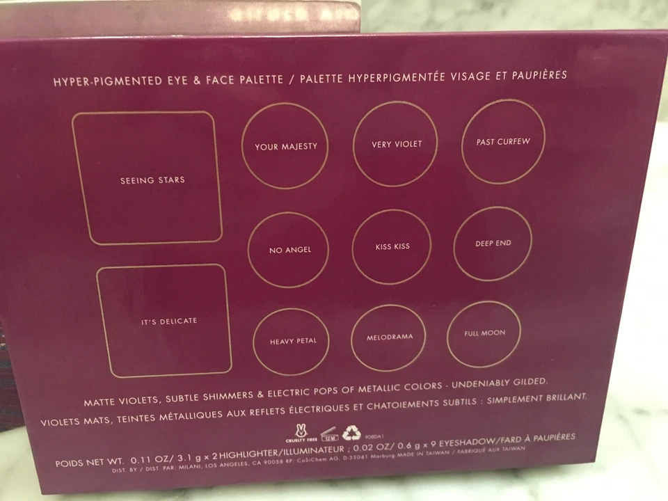 Paleta de olhos e rosto hiperpigmentada violeta dourada Milani NOVA NA CAIXA - Imagem 4 de 4