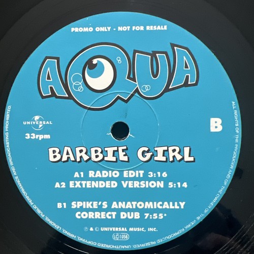 Aqua – Barbie Girl (Radio/Extended/Dub) 12'' Vinyl PROMO 1997 CLEANED/TESTED VG+ - Picture 4 of 7