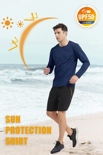 UPF 50+ Men's Sun Protection T-Shirts Long Sleeve Running Fishing Shirts Shirts - Picture 38 of 84