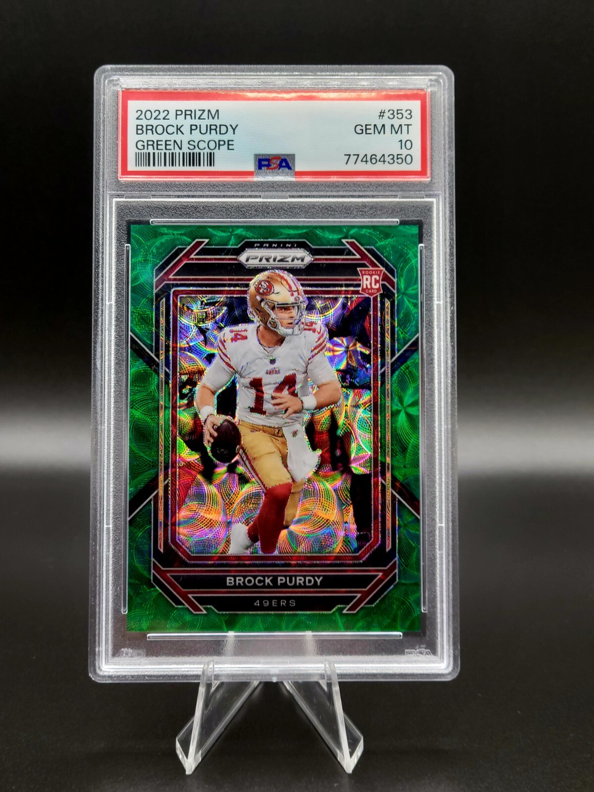 2022 Panini Prizm Rookie Green Scope Prizm #353 Brock Purdy /75 (RC) 49ers