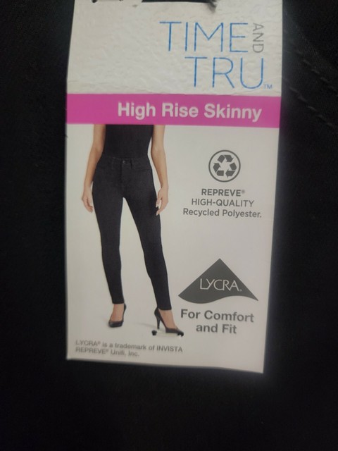 Tru High Rise Fitted Black Denim Pants 