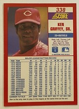 ⚾ 1990 Score Baseball Base Card Error #338 Ken GRIFFEY - Wrong Uniform #25 ⚾