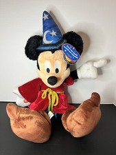 Disney Parks Sorcerer Mickey Mouse Plush Fantasia Blue Hat Red 15  With Tags