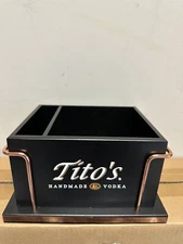 New Style Tito’s Vodka Wooden Bar Caddy Napkin Holder