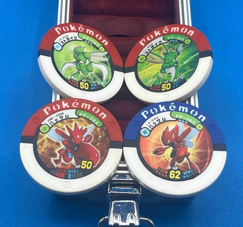 Lot 4 Scizor + Scyther Pokemon vintage coin Battrio  Japanese