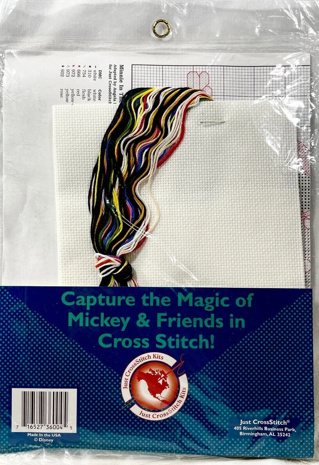 NEW 1990s Just Cross Stitch Minnie In the Garden 36004 Cross Stitch Kit 12381 - Image 3 of 3