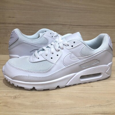 NEW! Nike Air Max 90 Triple White Casual Wolf Grey Running Mens