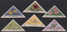 CROATIA 1941/45 FLOWERS AND BIRDS (6) STAMPS MH