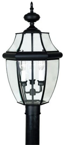 Quoizel NY9043K Newbury 3-Light Outdoor Post Lantern Fixture, Mystic Black - Picture 1 of 3