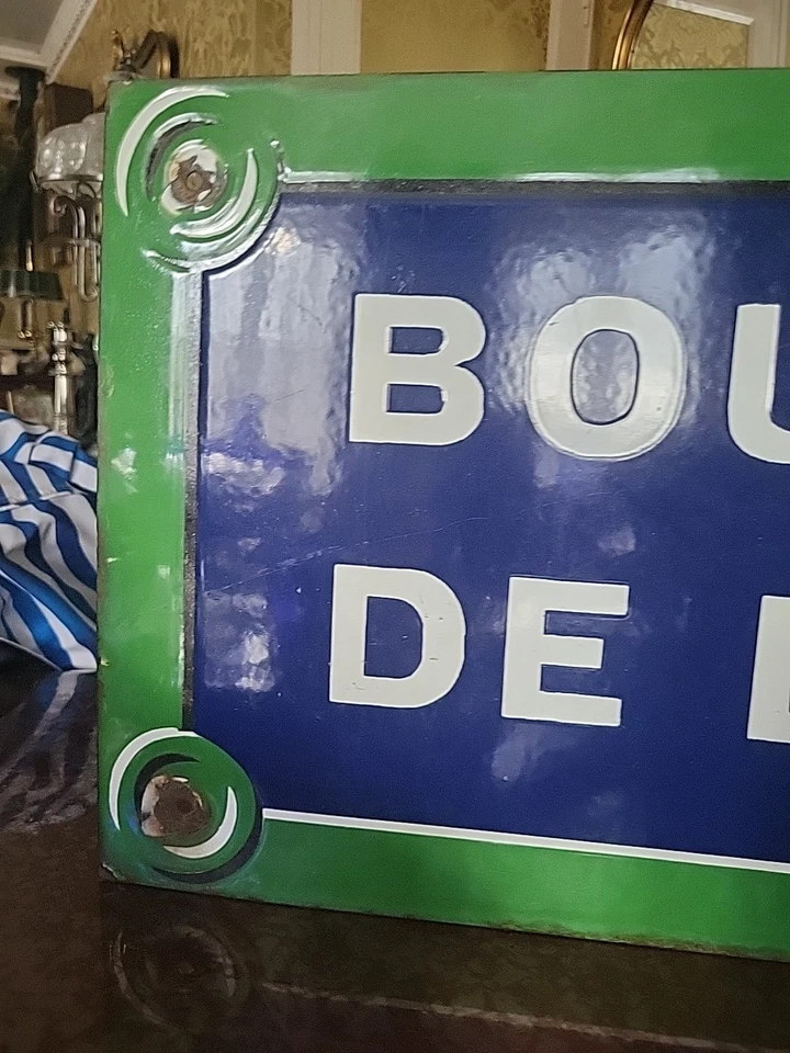 Ancienne Plaque De Rue Émaillée Paris Boulevard De La Gare L 80 X 35 CM - Photo 3/4