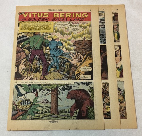 1963 six page cartoon story ~ VITUS BERING ~ Alaska ~ Golden Gama Land