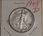 1943 D Liberty Walking Silver Half Dollar Circulated Uncertified